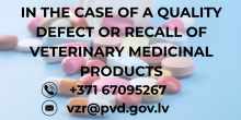 In case of a quality defect or recall of veterinary medicinal products