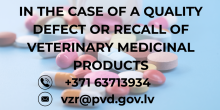 In case of a quality defect or recall of veterinary medicinal products